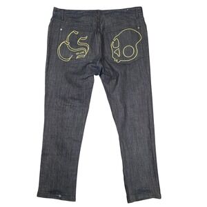 Skullcandy Nollie Jeans Limited Edition Dark Wash Mens 38 Relaxed Y2K Rare Baggy